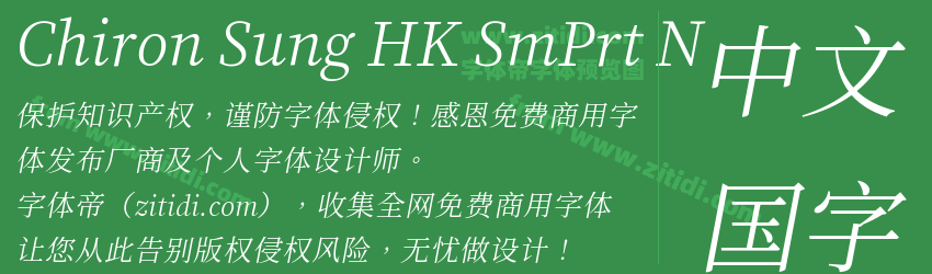 Chiron Sung HK SmPrt N字体预览