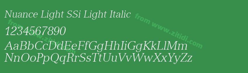 Nuance Light SSi Light Italic字体预览