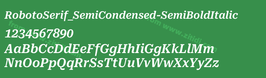 RobotoSerif_SemiCondensed-SemiBoldItalic字体预览
