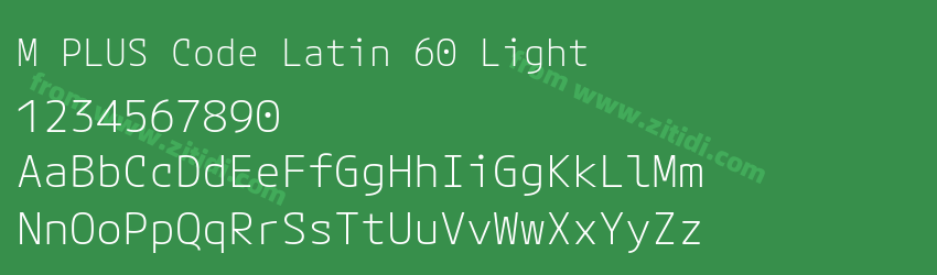 M PLUS Code Latin 60 Light字体预览