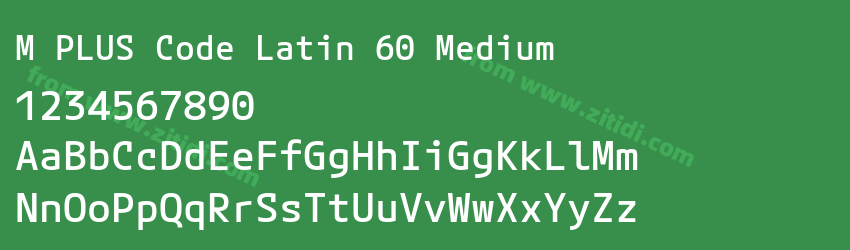 M PLUS Code Latin 60 Medium字体预览