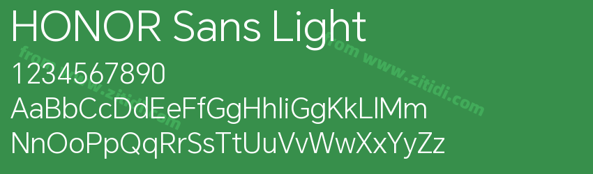 HONOR Sans Light字体预览