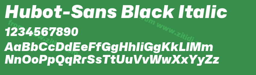 Hubot-Sans Black Italic字体预览