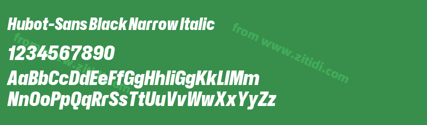Hubot-Sans Black Narrow Italic字体预览