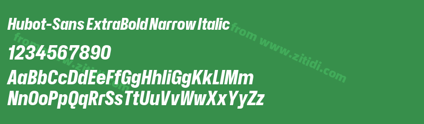 Hubot-Sans ExtraBold Narrow Italic字体预览