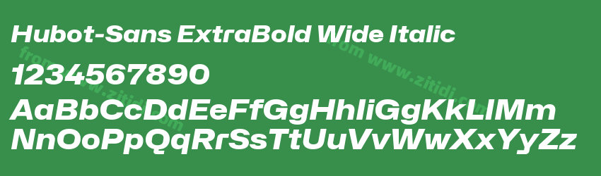 Hubot-Sans ExtraBold Wide Italic字体预览