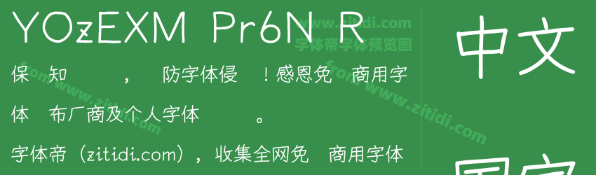 YOzEXM Pr6N R字体预览