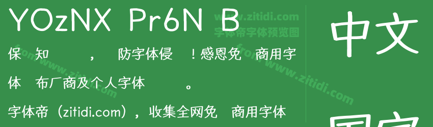 YOzNX Pr6N B字体预览