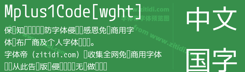 Mplus1Code[wght]字体预览