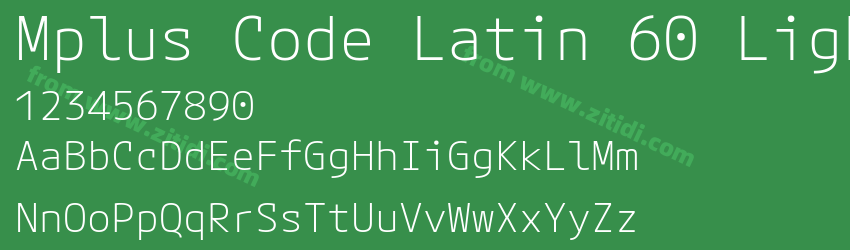 Mplus Code Latin 60 Light字体预览