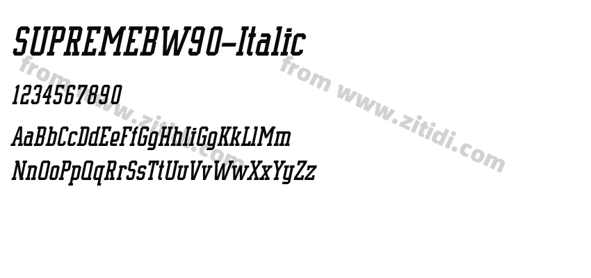 SUPREMEBW90-Italic字体预览