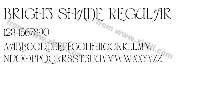 Bright shade Regular字体预览