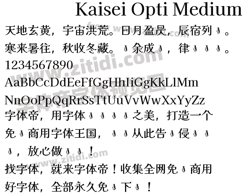 Kaisei Opti Medium字体预览