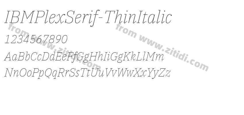 IBMPlexSerif-ThinItalic字体预览