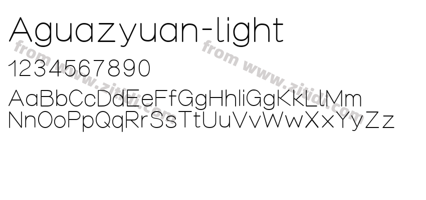 Aguazyuan-light字体预览