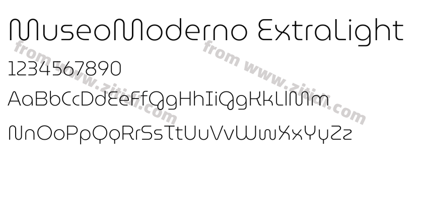MuseoModerno ExtraLight字体预览