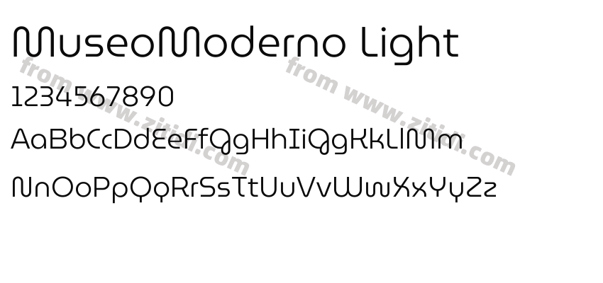 MuseoModerno Light字体预览