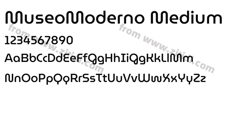 MuseoModerno Medium字体预览