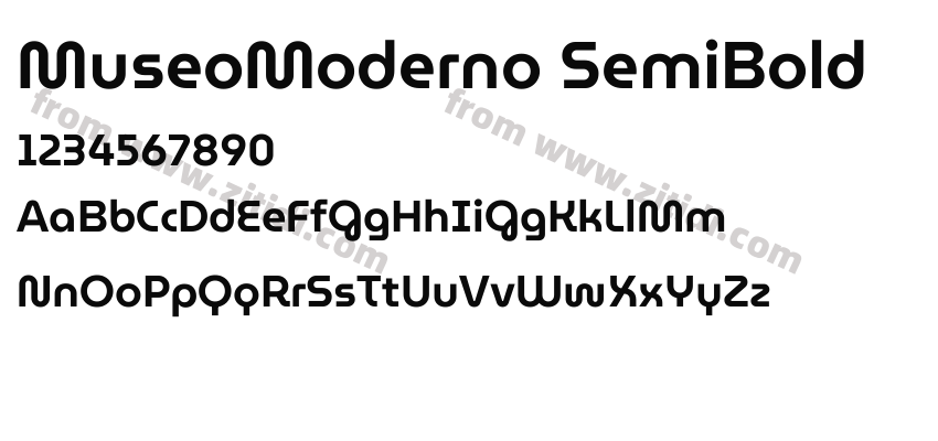 MuseoModerno SemiBold字体预览