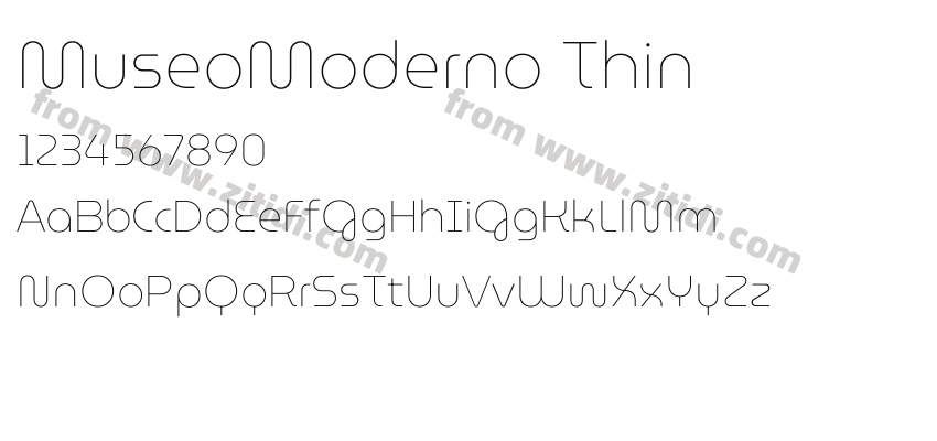 MuseoModerno Thin字体预览
