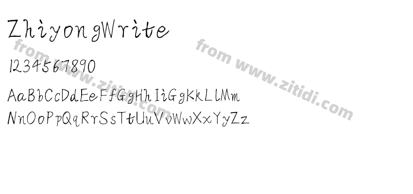 ZhiyongWrite字体预览