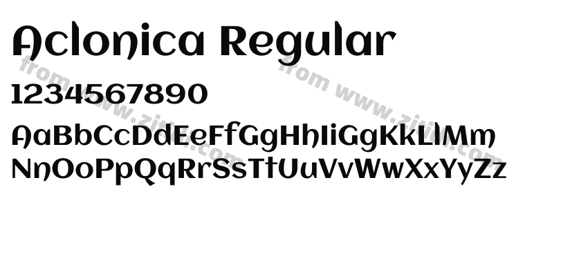 Aclonica Regular字体预览