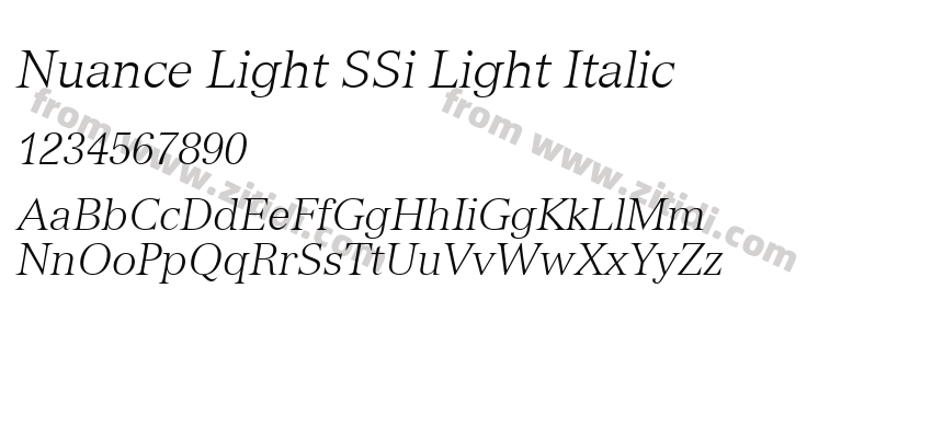 Nuance Light SSi Light Italic字体预览