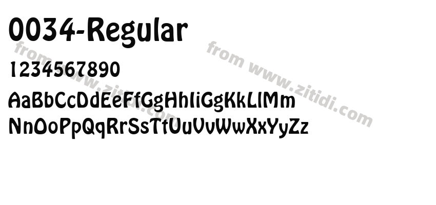 0034-Regular字体预览