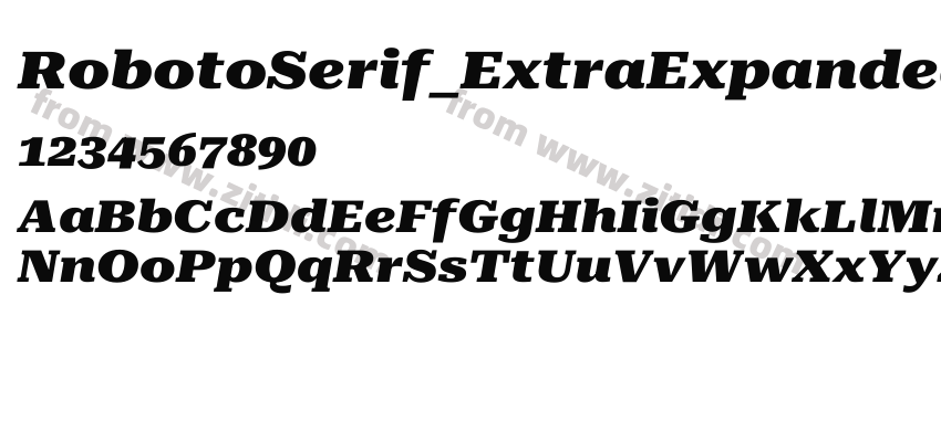 RobotoSerif_ExtraExpanded-BlackItalic字体预览