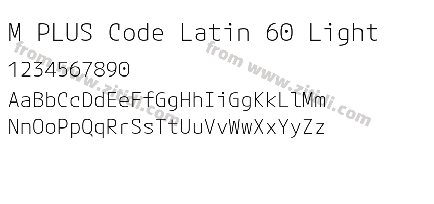 M PLUS Code Latin 60 Light字体预览
