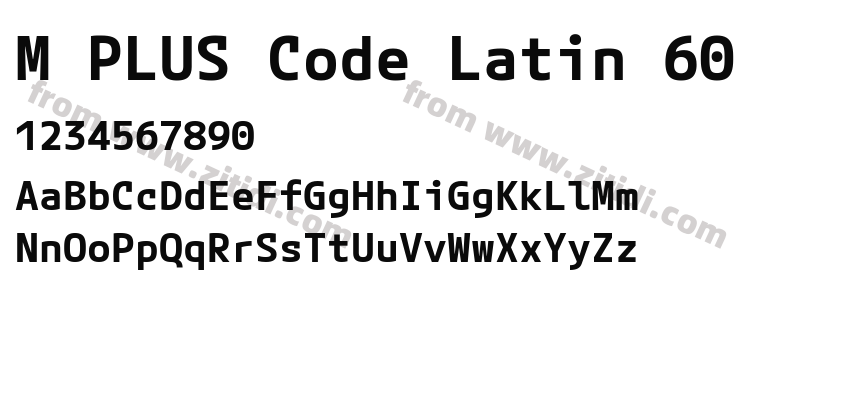 M PLUS Code Latin 60字体预览