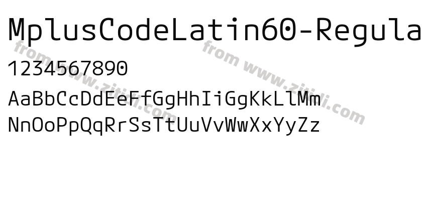 MplusCodeLatin60-Regular字体预览