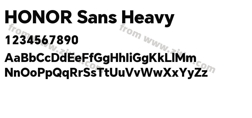HONOR Sans Heavy字体预览