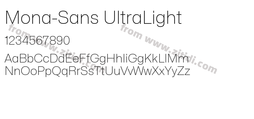 Mona-Sans UltraLight字体预览