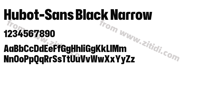 Hubot-Sans Black Narrow字体预览