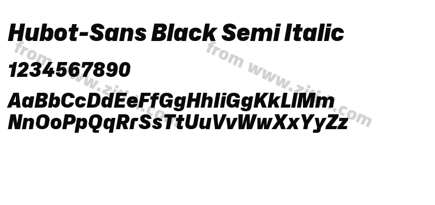 Hubot-Sans Black Semi Italic字体预览
