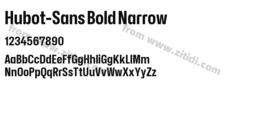 Hubot-Sans Bold Narrow字体预览