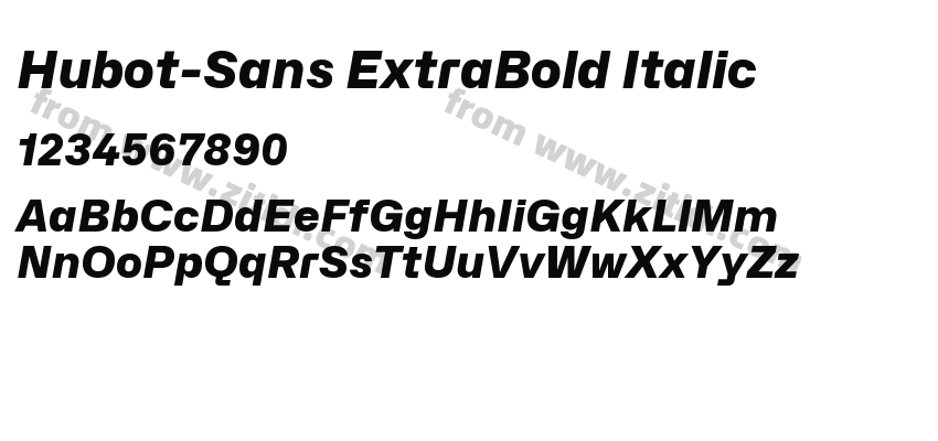Hubot-Sans ExtraBold Italic字体预览