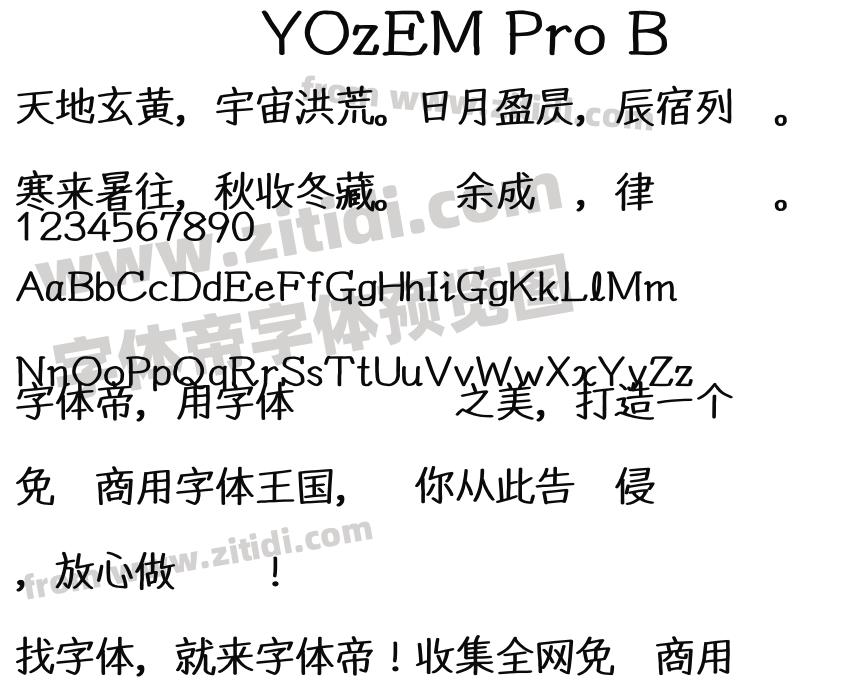 YOzEM Pro B字体预览