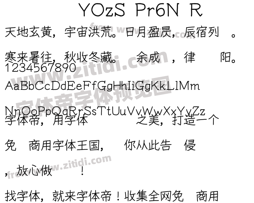 YOzS Pr6N R字体预览