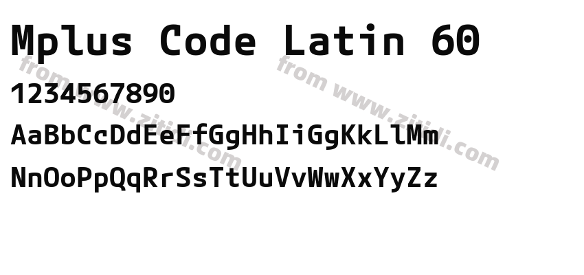 Mplus Code Latin 60字体预览